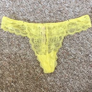 Canary Yellow Lace Thong